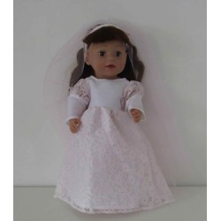 trouwjurk licht roze baby born 43cm