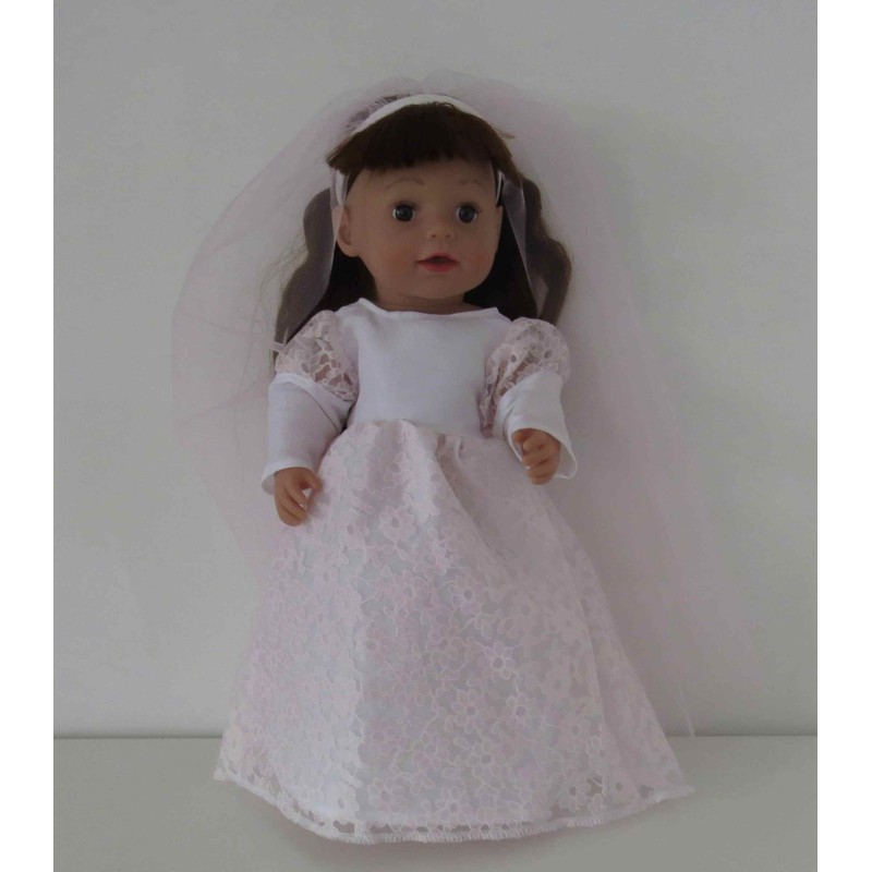 trouwjurk licht roze baby born 43cm