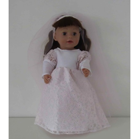 trouwjurk licht roze baby born 43cm