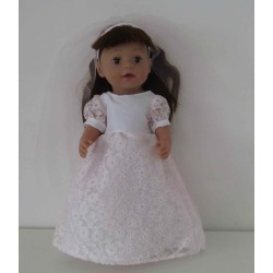 trouwjurk licht roze baby born 43cm