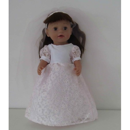 trouwjurk licht roze baby born 43cm