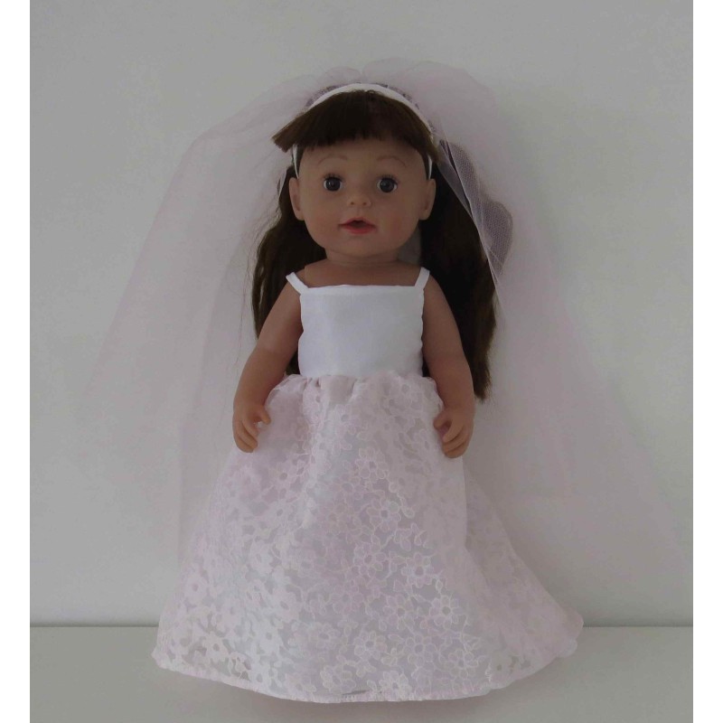 trouwjurk licht roze baby born 43cm