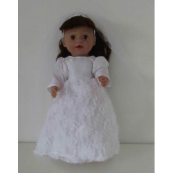 trouwjurk kant bloemen baby born 43cm