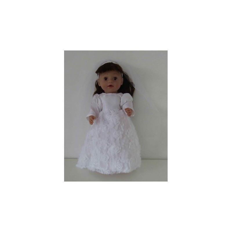 trouwjurk kant bloemen baby born 43cm