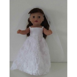 trouwjurkkant bloemen  baby born 43cm