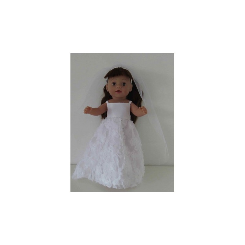 trouwjurkkant bloemen  baby born 43cm