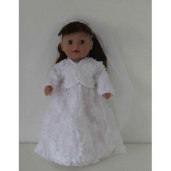 trouwjurkkant bloemen  baby born 43cm