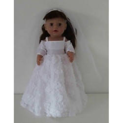 trouwjurk kant bloemen baby born 43cm