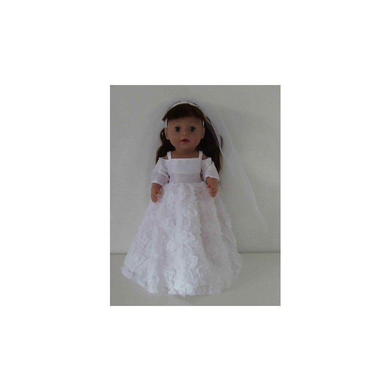 trouwjurk kant bloemen baby born 43cm