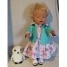 jeans jurk setje roze dieren mint baby born 43cm