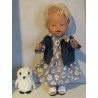 jeans jurk setje grijs dieren baby born 43cm