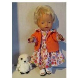 jeans jurk setje wit bloemen baby born 43cm