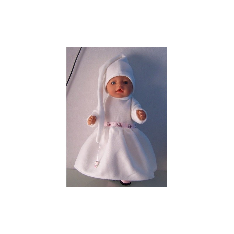 fleecejurk lang met hello kitty roze  baby born 43cm
