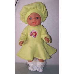 fleecejurk groen stawberry shortcake baby born 43cm