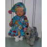 fleecejurk blauw met vlinders en bloemen baby born 43cm