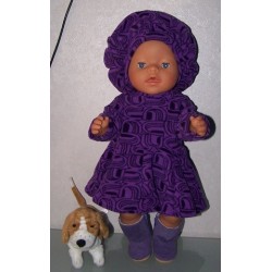 fleecejurk paars bewerkt baby born 43cm