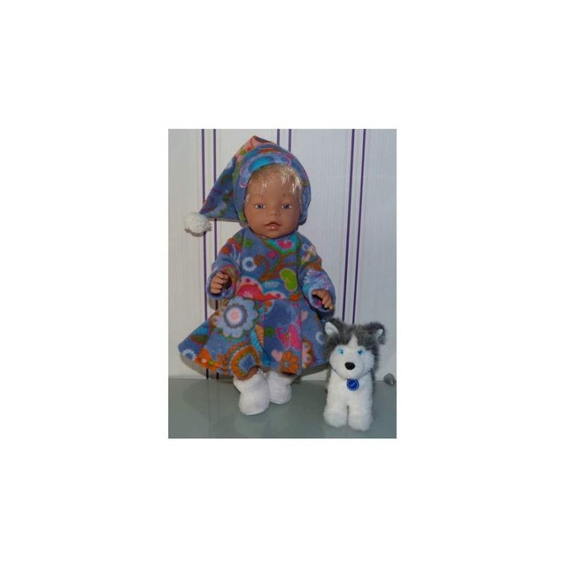 fleecejurk ijsblauw vlinders baby born 43cm