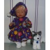fleecejurk paars met bloemen baby born 43cm