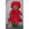 fleecejurk rood polka dots baby born 43cm