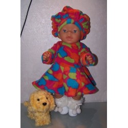 fleecejurk hard roze gekleurd baby born 43cm