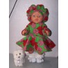 fleecejurk groen met bloemen rood/roze baby born 43cm