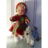fleecejurk groen met bloemen rood/roze baby born 43cm