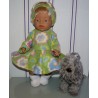 fleecejurk licht groen met bloemen baby born 43cm