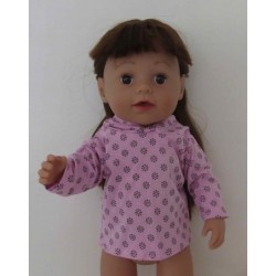 capuchontrui roze met zwart baby born 43cm
