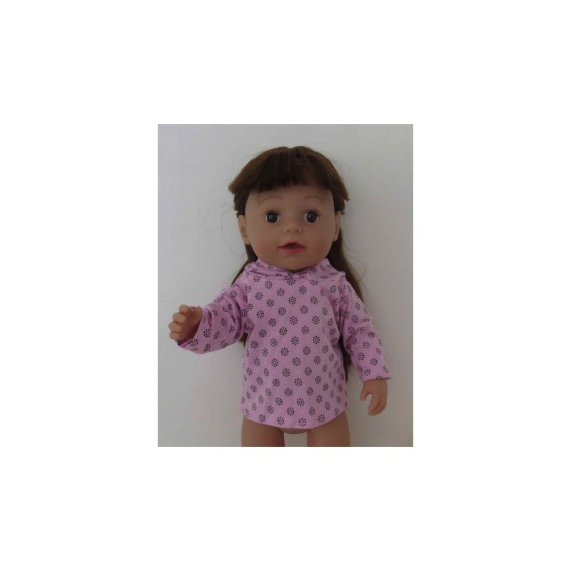 capuchontrui roze met zwart baby born 43cm