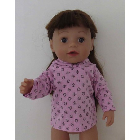 capuchontrui roze met zwart baby born 43cm