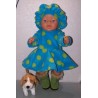fleecejurk blauw polka groen dots baby born 43cm
