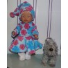 fleecejurk blauw bloemen baby born 43cm