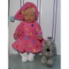 fleecejurk roze stippen baby born 43cm