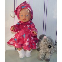 fleecejurk hard roze sterren baby born 43cm