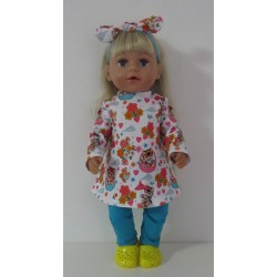 herfstjurk setje kat baby born 43cm