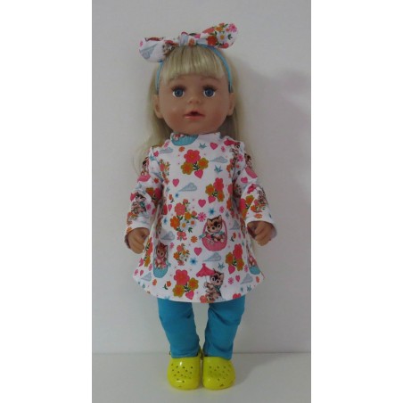 herfstjurk setje kat baby born 43cm
