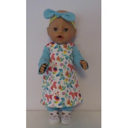 herfstjurk setje paard baby born 43cm