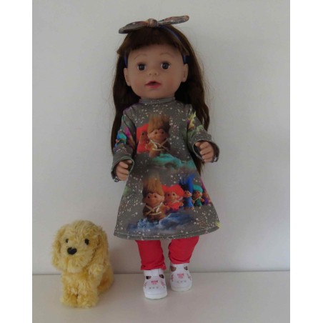 herfstjurk setje trollen baby born 43cm