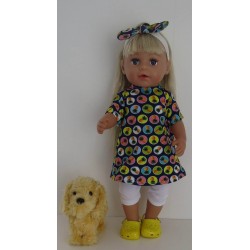 holiday jurk setjeblauw annanas  baby born 43cm