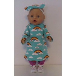 herfstjurk setje mint wolken  baby born 43cm