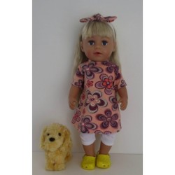 holiday jurk setje zalm bloemen baby born 43cm