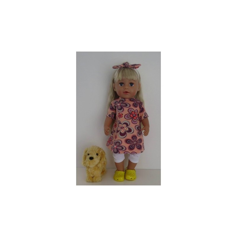 holiday jurk setje zalm bloemen baby born 43cm