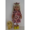 holiday jurk setje zalm bloemen baby born 43cm