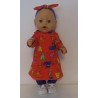 herfstjurk setje rood kat baby born 43cm