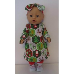 herfstjurk setje groen kerst baby born 43cm