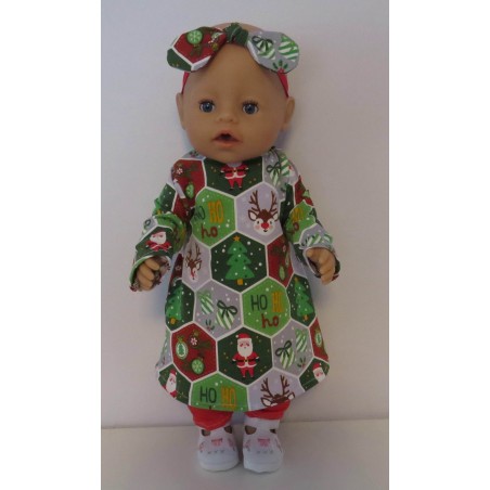 herfstjurk setje groen kerst baby born 43cm