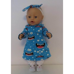 herfstjurk setje monsters baby born 43cm