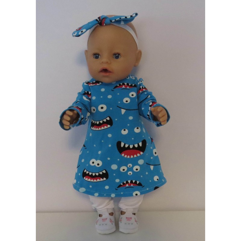 herfstjurk setje monsters baby born 43cm