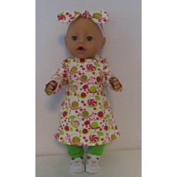 herfstjurk setje slakken baby born 43cm