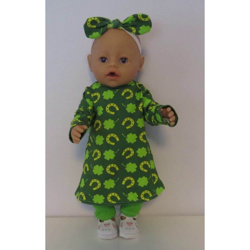 herfstjurk setje hoefijzers baby born 43cm